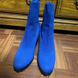Royal blue ankle boots